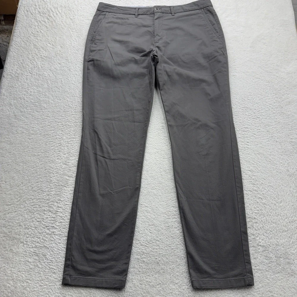 Perk Slim Fit Stretch Chino Pants Mens 38x34 Charcoal‎ Grey Cotton Blend 38/34